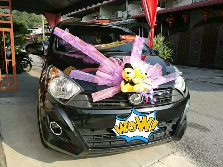 怡保女子為了幫老公省錢,只用Axia當婚車被贊爆!