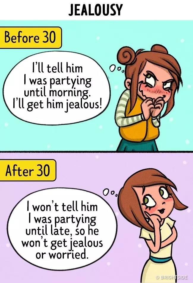 13張戀愛中的女生「30歲前 VS 30歲後」的明顯變化,第一張中肯到男朋友都想哭了!