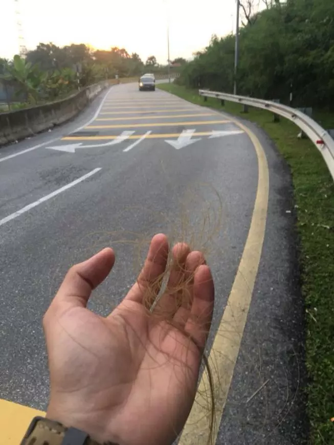 【網友:頸項差點被割斷!】不法之徒在Gombak轉彎處綁魚線,男網友經過被割傷脖子!