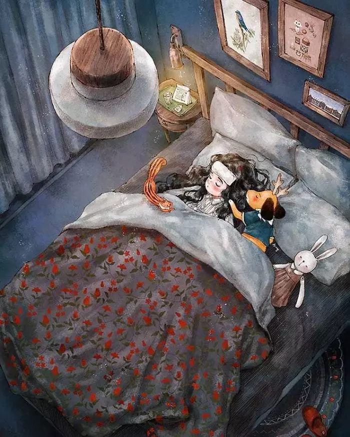 森林系插畫家畫出「女孩一個人獨處」的日常體悟,被大自然擁抱「久了更愛自己」暖哭全球!