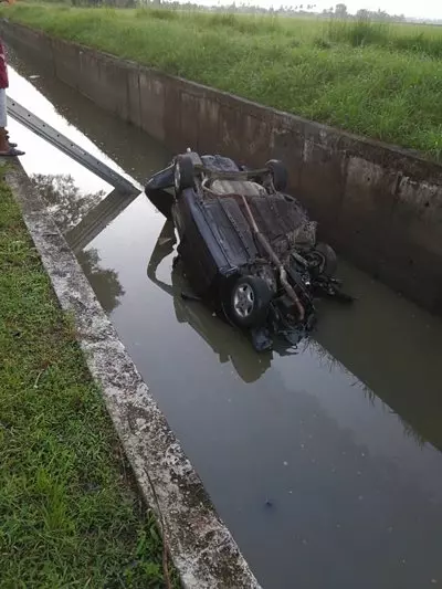 轎車撞樹飛溝 司機頭傷斃命