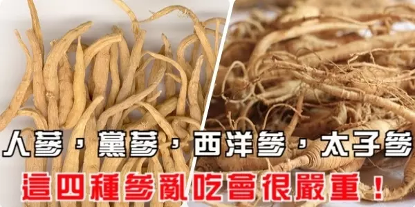 人蔘、黨蔘、西洋參、太子參,這四種參亂吃會很嚴重!