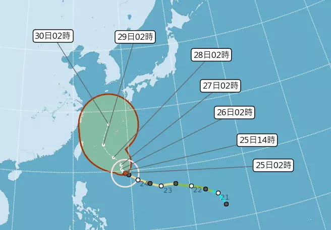 潭美強颱北上!暴風半徑驚人 氣象局:20度低溫防大雨