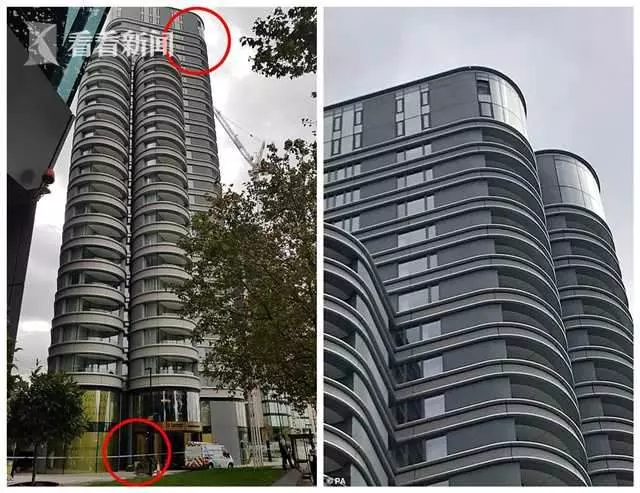 司機路過豪宅公寓 27樓窗戶玻璃墜落將其砸死
