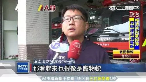 台中溪南消防分隊隊員,整理隊上蛇龍遭罕見白雨傘節咬休克 20年專家也未見過
