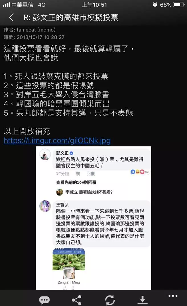 彭文正辦高雄市長網路投票支持率超嚇人! 網:笑死