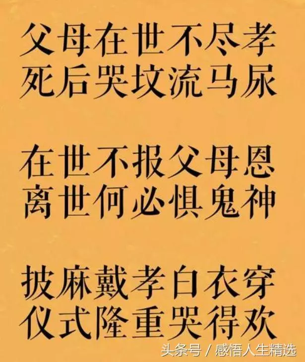 生前不孝,死後亂叫!活著不讓爹娘吃,離世何必去祭墳