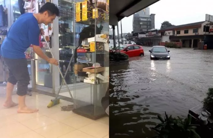 世紀園閃電水災 商店進水車拋錨