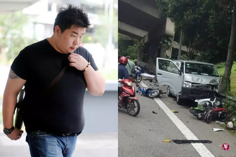 工作超過10小時, 踩錯油門,猛撞馬勞摩托, 造成2死6傷!