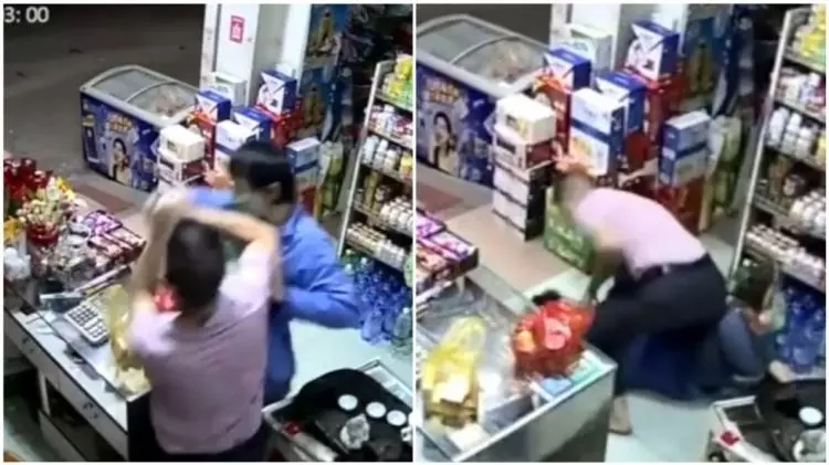 柑仔店遇搶劫!土匪拔刀突刺老闆消失在螢幕… 結局網喊爽快:老闆超夭壽!(影)
