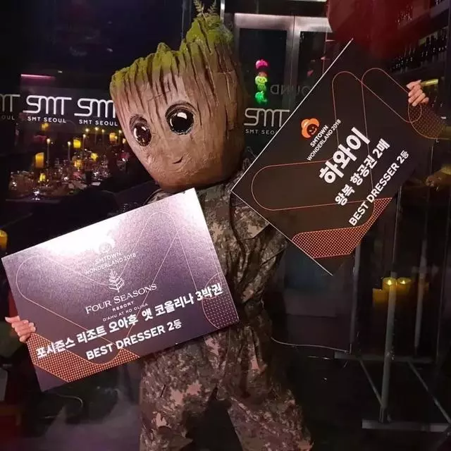 去年為扮鋼鐵俠花光存款的朴燦烈,今年缺席了SM萬聖節派對