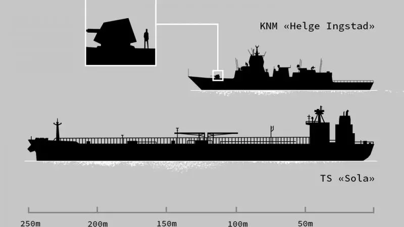 挪威海軍護衛艦「英斯塔」號與一艘掛馬爾他旗的油輪發生衝撞,嚴重進水!