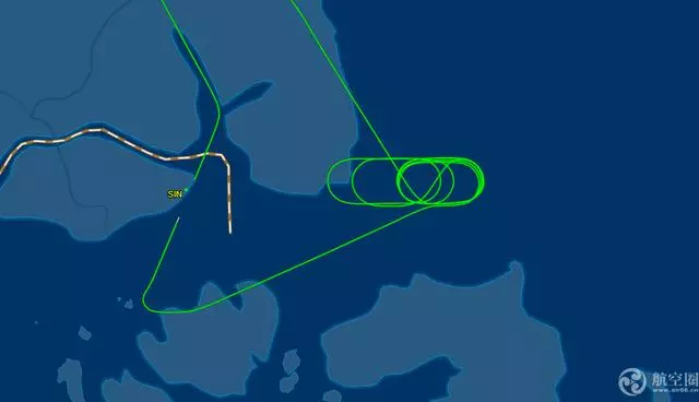 新加坡客機半夜機艙失壓緊急返航 海上盤旋1小時繞8圈放油