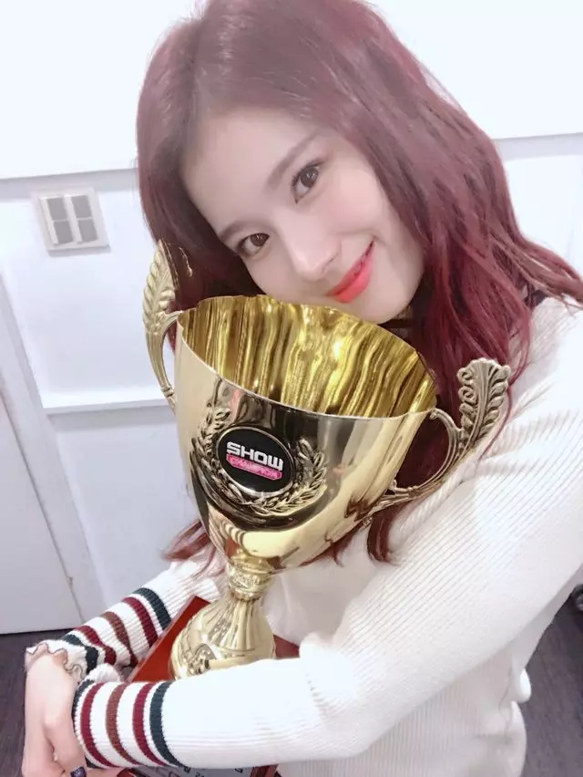 [TWICE][分享]181123 遲來的冠軍秀一位認證照開心心情溢於言表