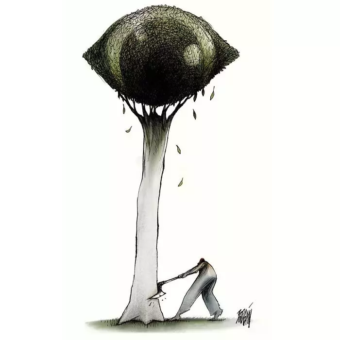 20張「諷刺各種社會問題」的寫實插畫,令人深思...