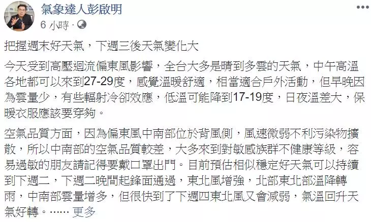 把握周末陽光!下星期「鋒面+冷氣團」直接撲台灣 低溫突破16度「持續到這天」有老人要注意
