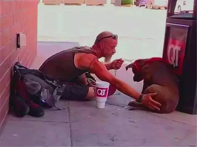 忠犬多年前被美國警察相救,主人淪落為流浪漢後,狗狗堅持相伴