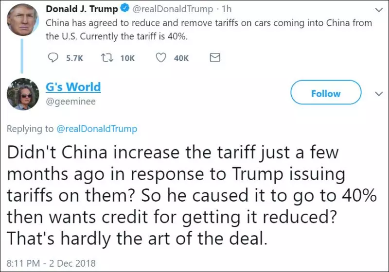 特朗普邀功稱:中國答應降低汽車關稅!隨即遭美國網友調侃!