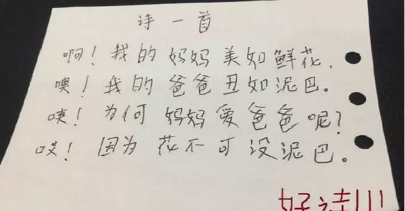 媽媽看了兒子造句,立馬要離婚,老師竟給滿分?爸爸卻不敢回家