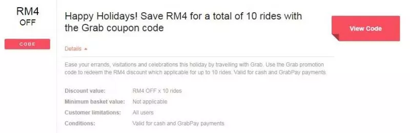 這個12月份不用駕車了!Grab Promo Code高達RM40!
