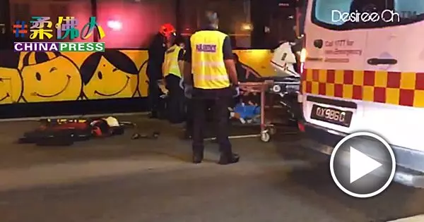 5車連環車禍 與機車騎士雙雙拋飛 女郎遭巴士碾死