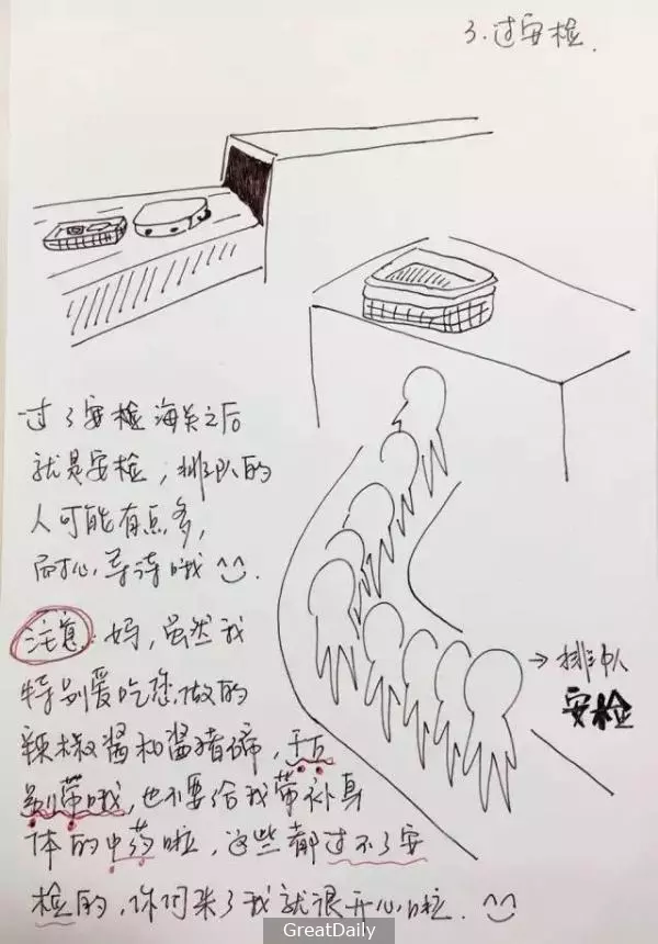 60歲的爸媽沒出過國又不懂英文,女兒畫了「史上最強出入境攻略」網友讚爆! XD