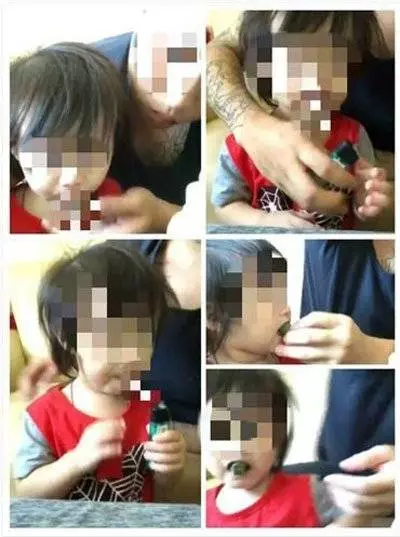 無腦父親自覺有趣!直播給2歲女兒抽菸吃檳榔
