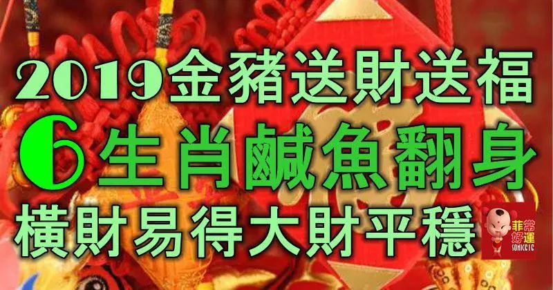2019金豬送財送福,6大生肖鹹魚翻身,橫財易得,大財平穩!