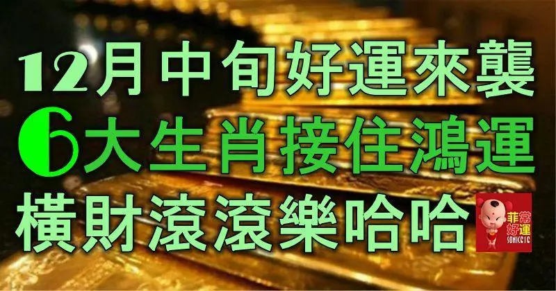12月中旬好運來襲,6大生肖接住鴻運,橫財滾滾樂哈哈!