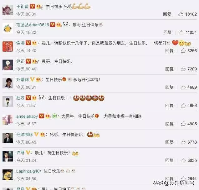 李晨生日,謝娜、baby、范丞丞、范冰冰齊祝賀,但李晨只回復一人!