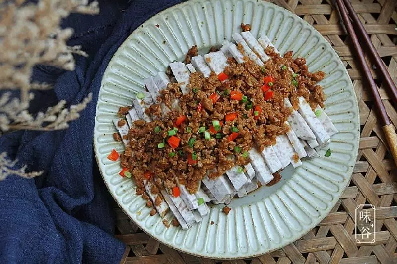 肉末蒸芋頭。營養不流失,粉香可口