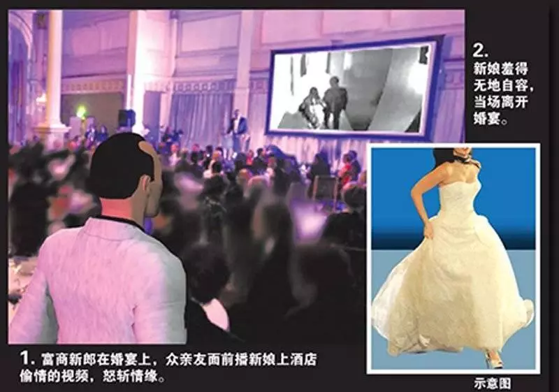 新娘出軌 新郎不甘戴綠帽 婚宴插播視頻 怒揭新娘酒店偷情 !