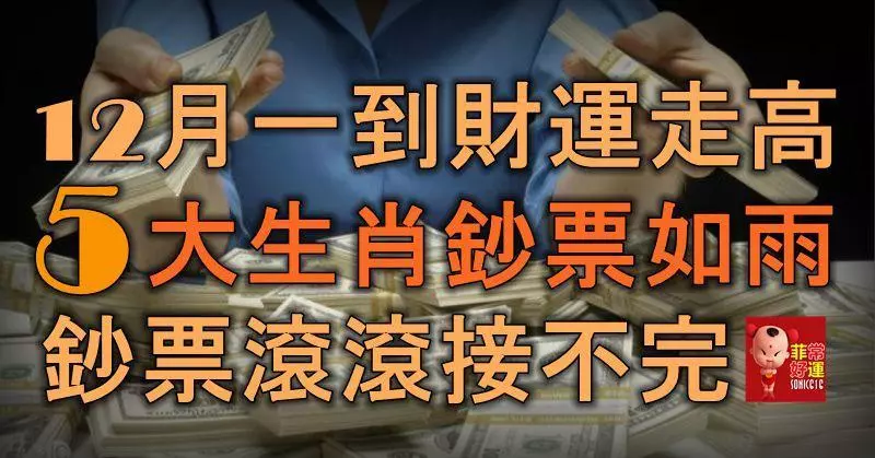 12月一到財運走高,5大生肖鈔票如雨,鈔票滾滾接不完!