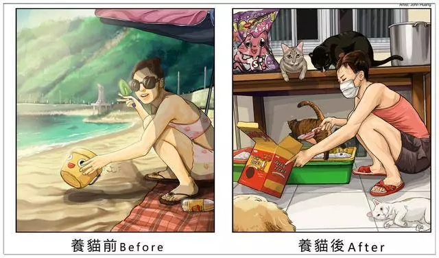 養了毛孩子的前後12個變化,你中招了嗎?