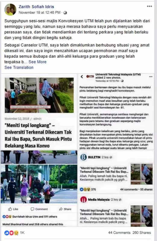 Terbaik Tuanku 柔蘇丹後《向家長道歉》貼文說了這番話,令家長們大讚