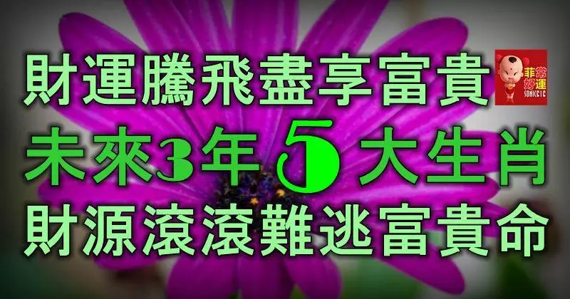 財運騰飛,盡享富貴!未來3年,5大生肖財源滾滾來,難逃富貴命!