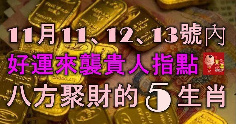 11月11、12、13號內,好運來襲,貴人指點,八方聚財的5大生肖!