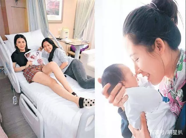 31歲港姐李美慧產女,56歲老公重金請月嫂,母女在娘家坐月子