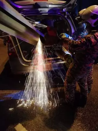 命懸一線 獅城男險遭插破車身枝架奪命