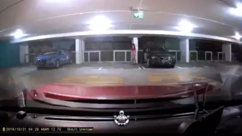 【新加坡】女子帶廁紙停車場 竟然掀裙子脫下褲子 隨地「解放」 被拍到 !
