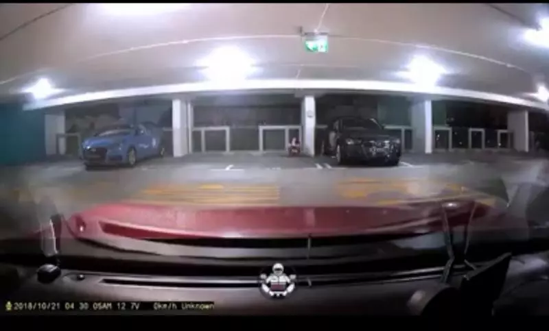 【新加坡】女子帶廁紙停車場 竟然掀裙子脫下褲子 隨地「解放」 被拍到 !