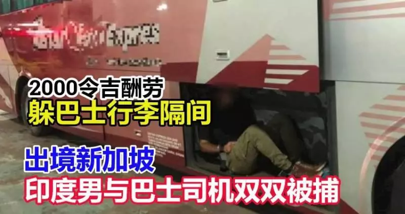 有官司在身的25歲男子,躲在巴士行李隔間企圖非法出境,與巴士司機雙雙被捕。