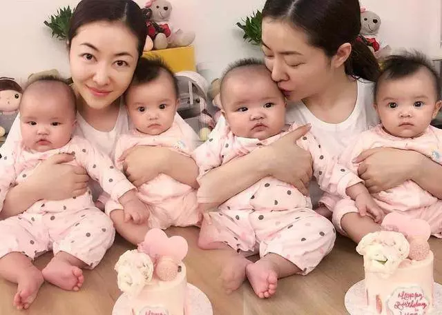 熊黛林曬長相清奇的雙胞胎,無意中卻曝光了自己的整容臉