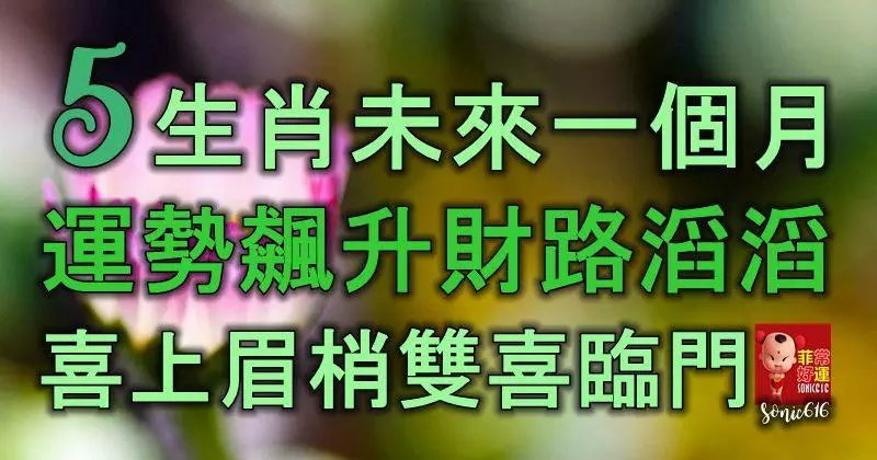 5生肖未來一個月運勢飆升,財路滔滔,喜上眉梢,雙喜臨門!
