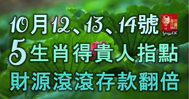 10月12、13、14號,5生肖得貴人指點,財源滾滾來,存款翻百倍!