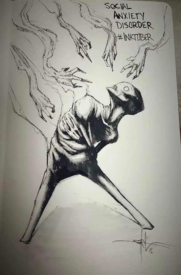 《 18 幅恐怖顫慄插畫》一次讓你看懂【精神疾病者的狂亂心理狀態】