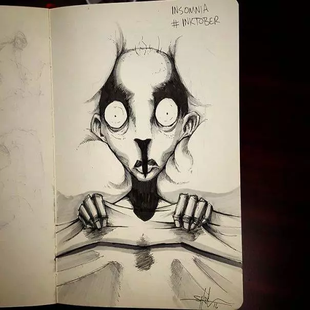 《 18 幅恐怖顫慄插畫》一次讓你看懂【精神疾病者的狂亂心理狀態】
