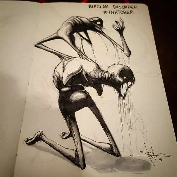 《 18 幅恐怖顫慄插畫》一次讓你看懂【精神疾病者的狂亂心理狀態】