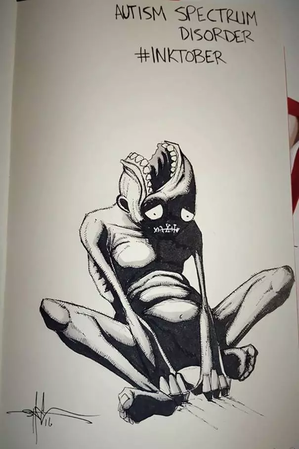 《 18 幅恐怖顫慄插畫》一次讓你看懂【精神疾病者的狂亂心理狀態】