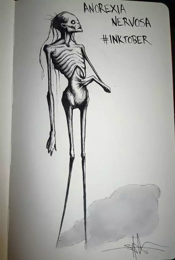 《 18 幅恐怖顫慄插畫》一次讓你看懂【精神疾病者的狂亂心理狀態】